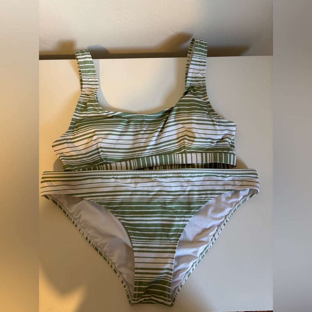 Women’s Quicksilver Green Striped Bikini